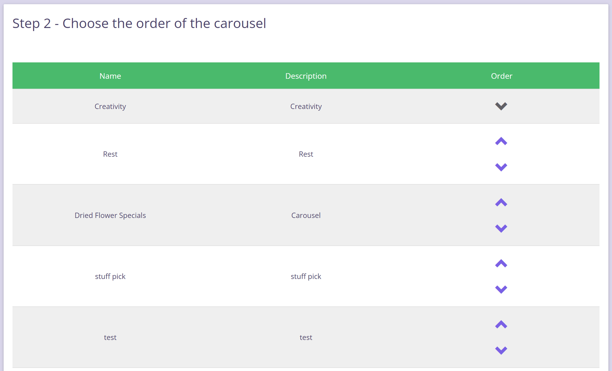 Adding/Modifying a Carousel